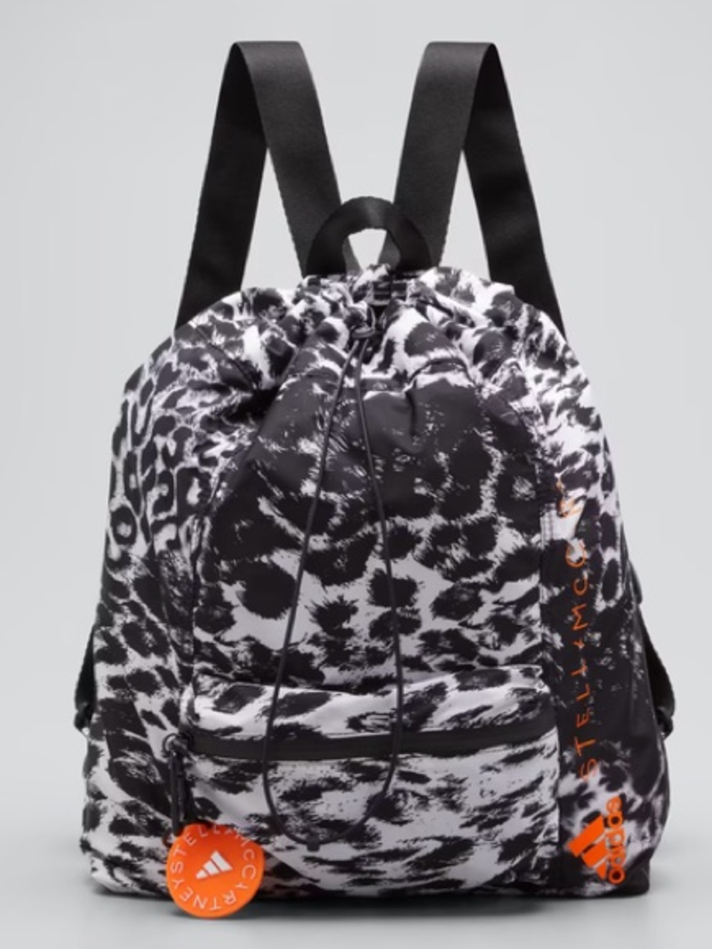Stella McCartney Adidas Leopard Drawstring Gym Black White Animal Backpack